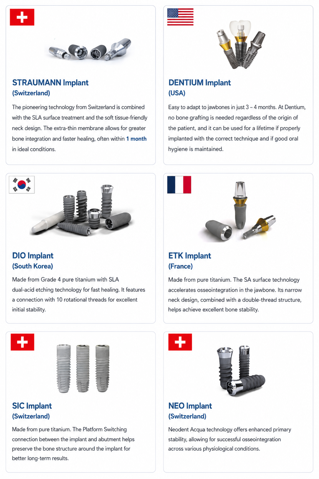 Genuine Implant Systems – Diverse Selection 1 Genuine Implant Systems – Diverse Selection 1
